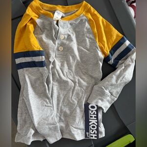 OshKosh B'gosh Gray and Gold Long Sleeve Tee